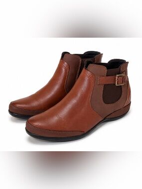 Aetrex Leather Slip-On Booties, Wide Width
